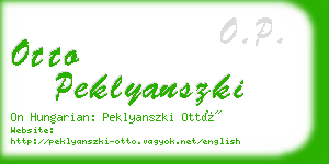 otto peklyanszki business card